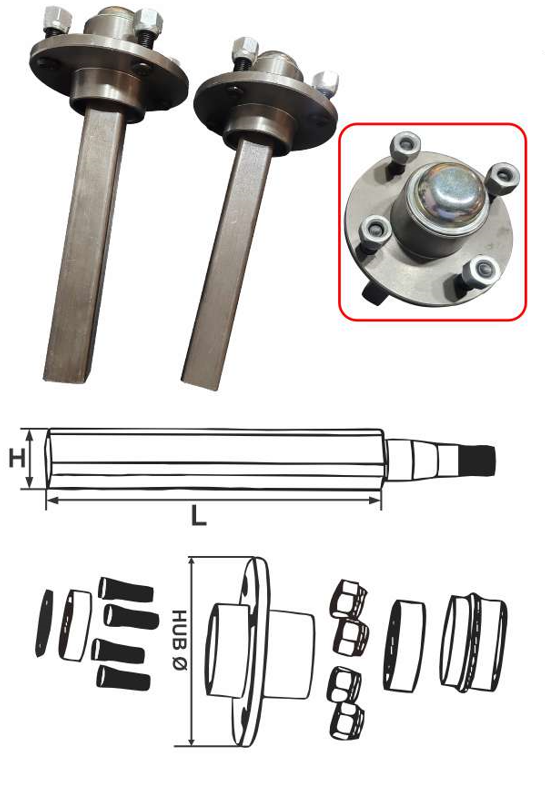 Trailer Wheel Hub Axle