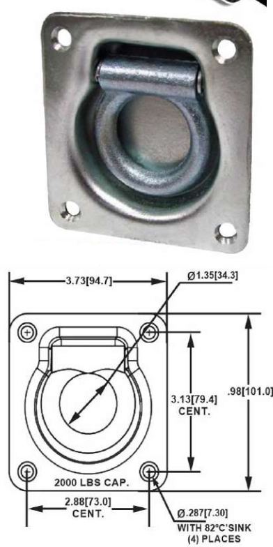 Trailer 2000lb Steel Tie Down Ring