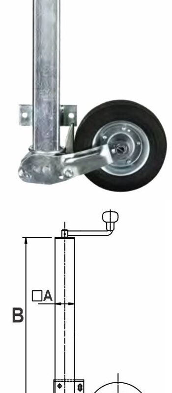 Trailer Automatic Jockey Wheel Square Design