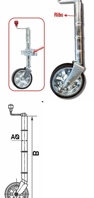 Trailer Premium Jockey Wheel-With Ribs