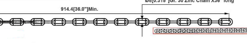 Trailer Chain 5/16"-36" Long